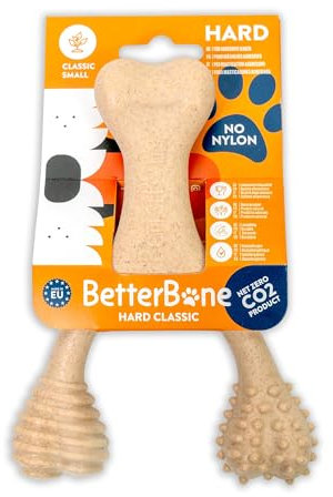 BetterBone - Hundespielzeug zum Kauen - Small Hard Classic - Veggie Kauknochen Hund Nylon- & GMO-frei auf Zellulosebasis - Kauspielzeug extra hart - neutraler Geschmack - Splitterfrei & hypoallergen