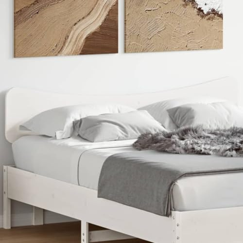 Gecheer Tête de Lit Blanc 140 cm Bois Massif de pin Murale Tête de Lit pour Chambre à Coucher ou Chambre d'amis Type B