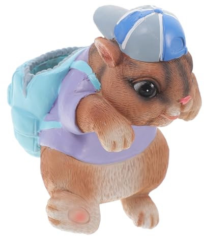 Toddmomy Resin Squirrel Garden Ornament Outdoor Statue Lifelike Bonsai Rabbit Decoration for Flower Pot Small Squirrel Decoration Plant Pot Hanger Squirrel Garden Ornaments