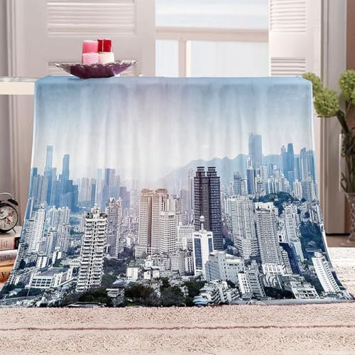 Kuscheldecke 80 x 150 cm 3D Drucken New York Decke Flanell Fleecedecke Weich Warm Flauschig kuscheldecken Modern Wohndecke Decken für Sofadecke Couchdecke, Kinder Erwachsene P771