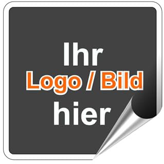 Aufkleber selbst gestalten - Personalisierte Aufkleber Etiketten ideal für Unternehmen Logos, Bilder, Foto Wunschtext - wasserfest, wetterfest 10 bis 100 Stück - Werbung Firma (Quadratisch)