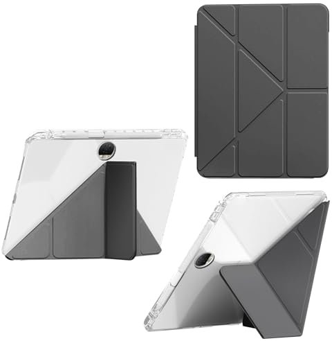 Haofun Custodia Cover Compatibile con Honor Pad 9, Retro in Acrilico Trasparente Cover con Porta Penna, Custodia Magnetico in PU Case, Multi-Angolo Regolabili, Nero