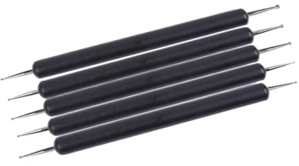 OATIPHO 5pièces Kit De Stylets à Double Extrémité Pour Peinture Par Points Gaufrage Sculpture Et Modelage Argile Noir