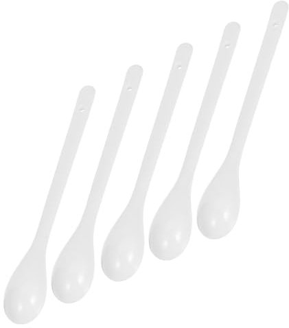 ULTECHNOVO 5Pcs Large Porcelain Soup Spoons Set Reusable Chinese Cutlery Long Handle Design for Home Restaurant Odorless Safe for Miso Rice and Soup