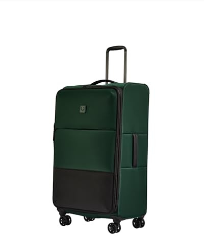 ANTLER - Soft Stripe 2.0 Large Suitcase - Durable, Lightweight & Expandable, 4 Spinner Wheels - Adjustable Handle, TSA Lock, 81cm - Antler Green