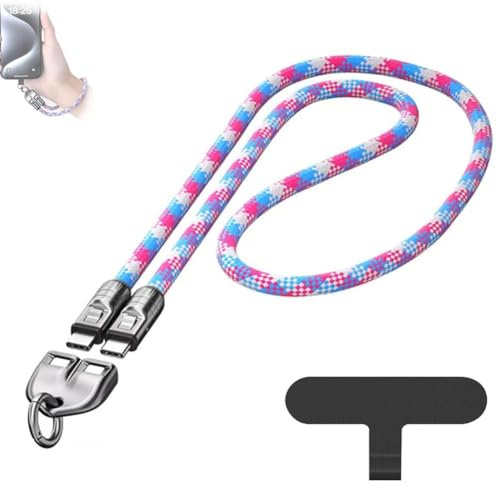 XPAU 240W USB-C Charging Cable Bracelet | 3-in-1 Wearable Lanyard & Fast Charger for iPhone 21/Pro/Samsung/Laptop | Anti-Tangle Nylon with Free Phone Strap