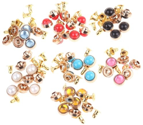 Gogogmee 70 Stück Nieten aus Zinklegierung mit Kristallbesatz Halbkreisförmig Selbstgemacht Lederwaren Schmuckdekoration Mehrfarbig 8mm für Armbänder und Taschen Zufällige Farbe