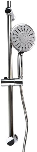 BADfabrik24 Brausegarnitur Edition One 3-teilig – Duschkopf Ø15 cm, 5 Strahlarten, Schlauch 150 cm, Wandhalterung – Chromoptik, Silikon-Düsen – komfortables Dusch-Upgrade