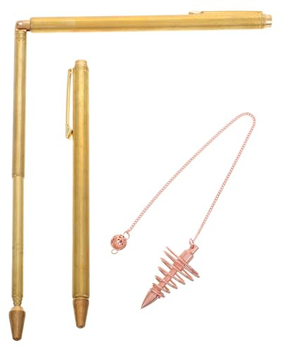 ABOOFAN Baguette de Sourcier en Cuivre Or Robuste et Portable pour Aventures en Extérieur, Accessoire Fiable de Radiesthésie et Tige de Mesure Simple