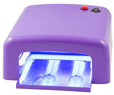 N&BF UV Lampe 36 Watt | Lichthärtungsgerät für UV Gel Nägel (Lila) |Nageltrockner mit Timer-Funktion & Dauerbetrieb | Profi Nagelstudio Lichthärtegerät | Nail Dryer eckig