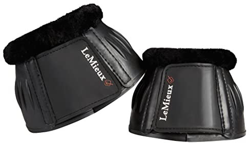 LeMieux Gummiglocke mit Fleece-Paar Hufglocken, Schwarz, L