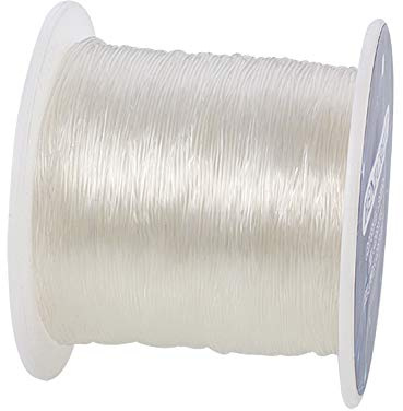 BENECREAT 0.8mm/0.03 Inch Thick Crystal Elastic Beading Cord Polyester Thread, Stretch Beading String Perfect for Jewelry Making, Bracelets Necklace and Craft Projects, 164 Yards / 150m - Clear