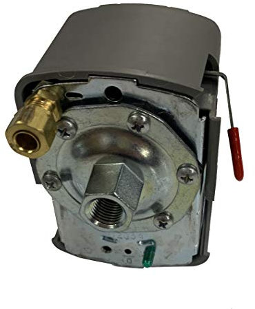 Square D 135-175 PSI Air Compressor Pressure Switch, Pumptrol, Hinge Lever Actuator, Grey, Manual Operation