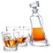 Whiskey-Dekanter-Set Atlas von JoyJolt, Kristallglas, 100% bleifrei, 5-teiliges Dekanter-Set mit einem Scotch-Dekanter, 650 ml, und einem Set mit 4 nostalgischen Whiskey-Gläsern