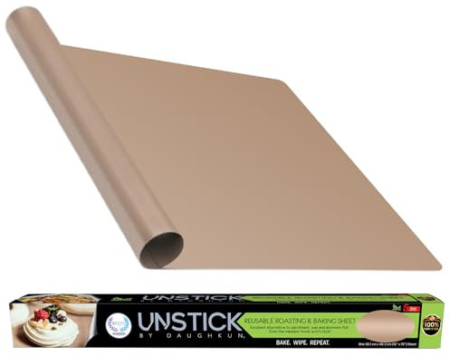 UNSTICK Premium Nonstick Baking Mat, Liner for Roasting Pan & Cookie Sheet, Reusable For Easy Cleaning, Withstands up to 500F, Non-Toxic, 100% PFOA-Free Japanese PTFE Material, 15 x 19, 1-Pack