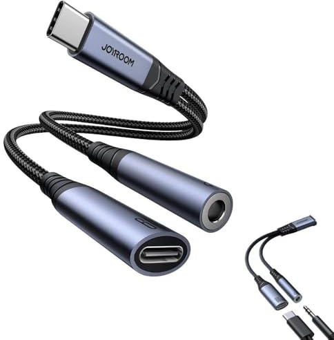 Joyroom SY-C02 Audio-Transfer Series 2-in-1 Audio Adapter Schwarz