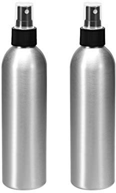 sourcing map 2pcs 8.5oz/250ml Aluminium Spray Bottle with Black Fine Mist Sprayer, Empty Refillable Container Travel Bottle