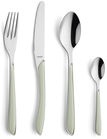 Kuppels 2294SAPK10C71 Set di Posate, Acciaio Inox, Verde Salvia