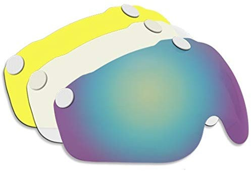KANG-FANG, KF-Visier, Fahrradhelm Objektiv Magnetic Helm Brille Fahrradhelme Schild MTB Rennrad Helme Zubehör for Nacht Radfahren (Größe : 3 PCS Goggle M)