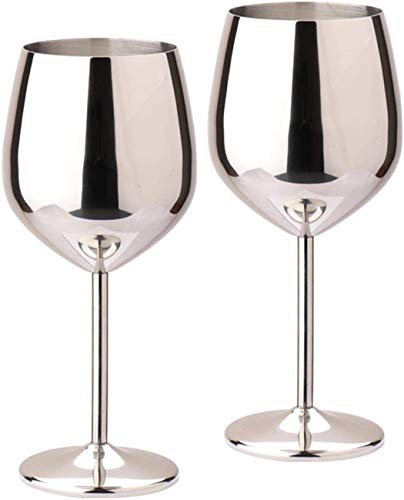 D L D verre à vin en acier inoxydable verre à vin en métal incassable verre sans BPA champagne jus boisson gobelet party wine set 2PCS