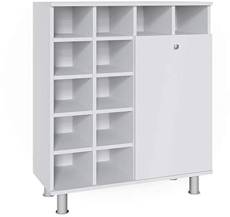 Vicco Badschrank Weiß Fynn 78x92x34 cm - Wäscheschrank für die Schmutzwäsche, Zusätzlicher Stauraum für Handtücher, Pflegeprodukte & Deko
