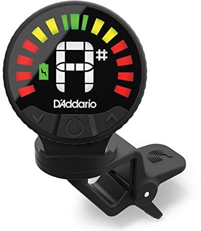D'Addario Nexxus 360 Rechargeable Guitar Tuner - Clip On Guitar Tuner - Acoustic Guitar Tuner - Electric Guitar Tuner - 24 Hours of Tuning Time per Charge - Rotates 360-degrees
