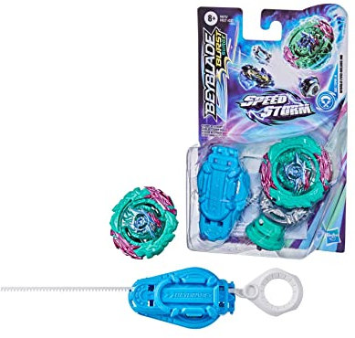 Beyblade Burst Surge, Starter Pack mit Speedstorm World Evo Helios H6 Wettkampfkreisel und Launcher