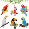 Diealles Shine Tropische Vögel Deko, 6 Stück Papageien Deko, Outdoor Garten Hawaii Deko für Tropical Party Luau Party Mottoparty Dekoration - Stil 1
