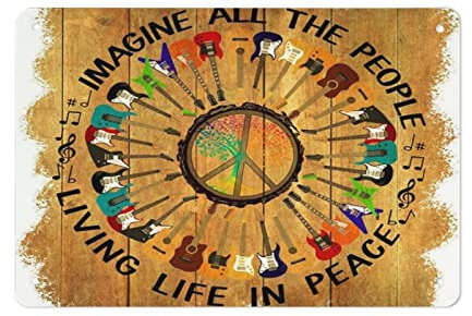 Imagine All People Living Life in Peace Retro-Blechschild, Metallposter, Vintage-Schild, Kaffeebar, Zuhause, Außen, Dekoration, Küche, Eisen, Malerei, Café, Club, Mann, Höhle, Wandschild