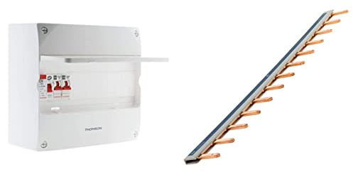 Thomson Coffret électrique prééquipé 1 rangée 13 modules & Zenitech Peigne 13 modules noir/blanc longueur 220mm