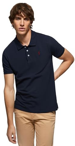 Polo Club Polo Manica Corta Uomo Blu Marine Regular Fit Maglietta 100% Cotone