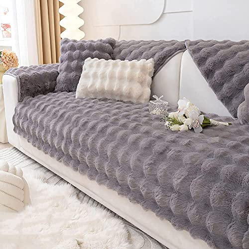 Plüsch-Sofakissen Sofabezug L Form 1 2 3 4 Sitzer Couchbezug Ecksofa Sofa/Couch überwurfdecke, Verdicktes Samt Couch Überwürfe Sofahusse Sofaüberwürfe rutschfest Sofa Abdeckung ( Color : M , Size : 70