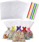 100 Stück Cellophantüten Klar 25x15cm,Süßigkeiten Tütchen Transparent,transparente Zellophantüten OPP Geschenktüten Bodenbeutel Geschenktasche für Mitgebsel Kindergeburtstag Gastgeschenke