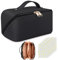 Kosmetiktasche Reisetasche Kulturtasche Damen: PU Leder Make Up Tasche Weiß Kosmetik Organizer - Wasserdichter Reise Schminktasche Groß Make Up Bag (Schwarz)