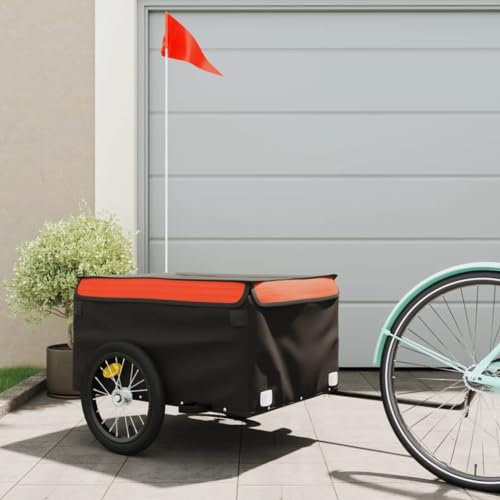 Camerina Lastenanhänger Schwarz und Orange 45 kg Eisen Fahrrad anhänger Kinder e Scooter anhänger kajak Wagen
