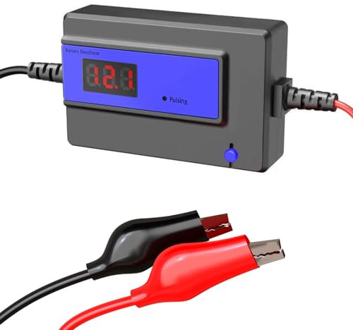Battery Desulfator,Battery Maintainer for Cars, Trucks, Motorcycles, ATV, Boats, RV,Auto-Setting (12-48V 200AH BLUE SMALL CLAMP)