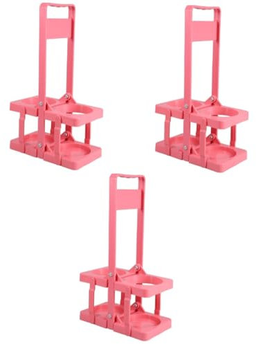 PRETYZOOM 3St Bierregal-Handkorb bierflaschenhalter bierkorb Bierträgerkorb Flaschenträger der Bier Weinstand Transportwagen tragbarer Getränketräger Becherhalter fürs Auto Plastik Rosa