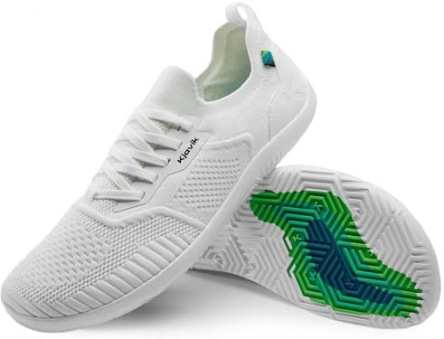 Kjavik One Barfußschuhe Herren - Premium Barfuss-Schuh Sneaker inkl. Insole System für Sport, Gym & Alltag - Minimalschuhe für Zehenfreiheit & stärkere Fußmuskulatur - Weiß Größe 42