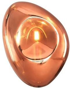 Licht-Erlebnisse Wandleuchte Glas Metall 27,5 cm hoch in Kupfer glänzend E14 Modern dekorative Ambientebeleuchtung Wohnzimmer Wandlampe Schlafzimmer Flur