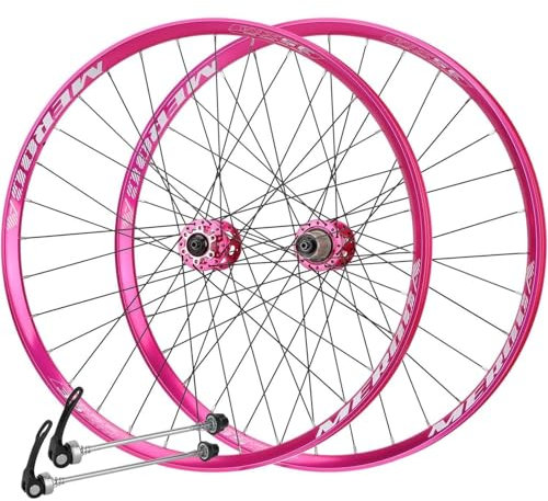 Mountainbike-Radsatz, 26/27,5 Aluminiumlegierung Vorne 2 Hinten 5 Peilin-Naben, Scheibenbremse Schnellspanner Fahrradrad, for 7/8/9/10/11 Geschwindigkeit(Pink,27.5)