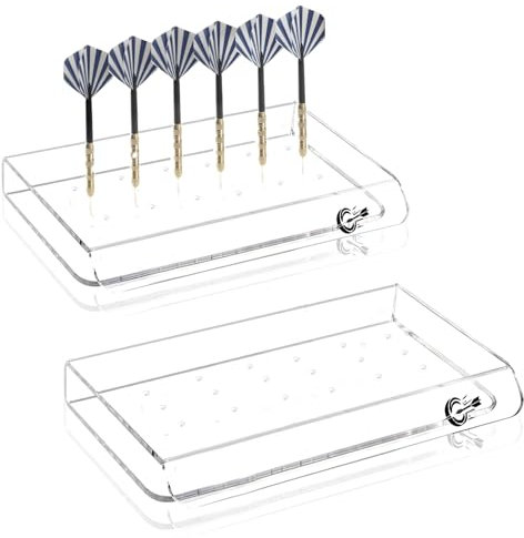 2Pcs Dart Ständer Acryl Klar Darthalter Dart Displayständer für 36 Darts Dartpfeile Halterung Personalisiert Dartständer für Softdarts, Steeldarts, Jede Art Aufbewahrung von Darts Display