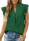 KISSMODA Womens Summer Tops Ruffle Short Sleeve V Neck Blouses Casual Dressy Solid Shirts for Ladies