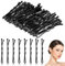 HJZHII 50 Stück 3.5cm Bobby Pins,Hair Pin,Haarklemmen Damen Haarklammer Haarklammern Klein Haarnadeln Kleine Mini Gewellte Haarnadel Haarspange aus Metall für Frauen Mädchen Kinder Dutts (schwarz)