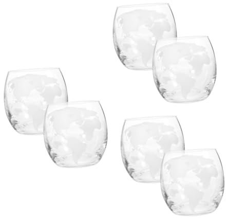 PRETYZOOM 3 Set Tazza Stampa Mappa Bicchieri Tazze Trasparenti Tazza Di Whisky Soda Occhiali Con Mappa Del Mondo Doppio Occhiali Da Vista Tazzine Da Caffè in Tazza Di 2 Pezzi * 3