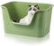 Duscdesp Katzenklo Offen Groß 44x38x22cm, Katzentoilette Hoher Rand Ohne Deckel Katzen Klo Cat Litter Box Spritzwassergeschützt für Große Katzen, Kleine Kätzchen Toilet XXL Toilette, Grün