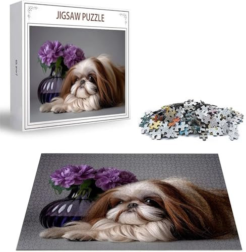 Puzzle 100 Teile Tier Puzzle Erwachsene, DIY Groß Puzzelmatten, Holzpuzzle für Erwachsene und Kinder ab 12 Jahren Wooden Jigsaw Hund Geschicklichkeitsspiel für Die Ganze Familie, Geschenke D-90