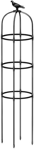 Rankhilfe Obelisk Rosenbogen Metall Rankobelisk Rankgitter Rosen Spalier Für Rosen Und Kletterpflanzen Clematis 20cm 28cm 36cm 40cm Ø Rankturm Für Tomaten Gurken(Schwarz,20x145cm)