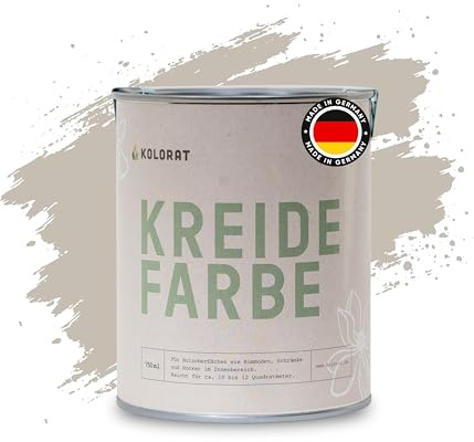Kolorat® Kreidefarbe für Möbel Greige – 750ml – Zedernnebel Nr. 111 | Hochdeckend, matt, für Holzmöbel innen, geruchsarm, DIN EN 71-3 geprüft