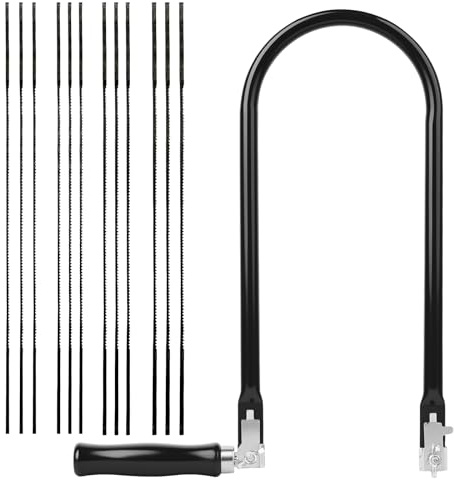 Scie à Découper avec 12 Lames de Scie (4#6#8#10#), Cadre de 290mm pour Métal et Bois, de Précision pour Modélisme et Travail Artisanal