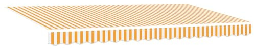 Mhdvray Gelbe Gelenkarmmarkise 350x200 cm, manuell einziehbarer Sonnenschutz für Balkon & Terrasse, robuster Stoff & Aluminiumrahmen, modernes Streifendesign für Garten, Patio und Outdoor-Wohnbereiche